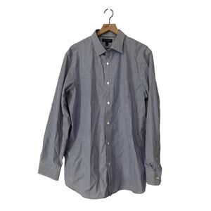Banana Republic Mens Long Sleeve Button Down Shirt Blue White Stripe Size XL
